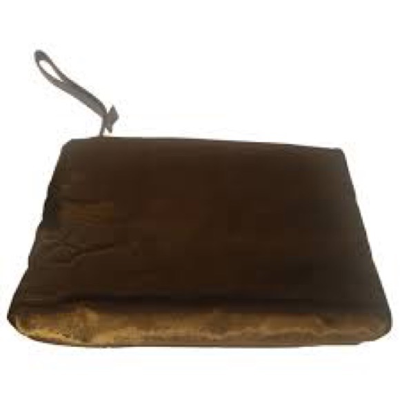 Zara Olive Green Velvet Clutch - Picture 5 of 10